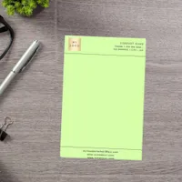 Light green business logo letterhead post-it notes