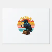 Gothic Raven Funny Halloween F-Caw-F Coffee Crow V Sign