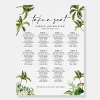 10 Table Seating Chart Tropical,  Seating Chart Foam Board