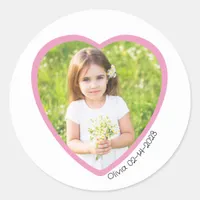 Custom Pink Heart Photo Sticker – Valentine’s Day 
