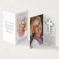 Folded In Loving Memory Memorial Prayer Card