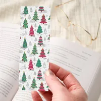 Quirky Whimsical Decorated Christmas Trees Doodles Bookmarks