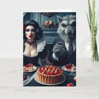 Snow and the Big Bad Wolf Dark Fantasy Birthday  Card