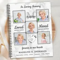 Marble Photo Collage Budget Funeral GuestBook Notebook