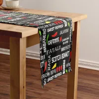 Spicy Food Lover, Hot Chilli Pepper Pattern Short Table Runner