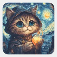 A Magical Cat Square Sticker