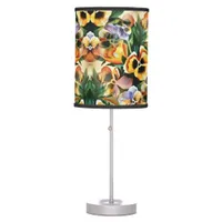 Graceful Stylish Gorgeous Vintage Pattern Pansies Table Lamp