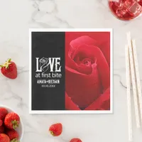 Gothic Red Roses Love at First Bite Wedding Napkins