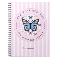 New Year New You Butterfly Custom Name Year Photo Notebook