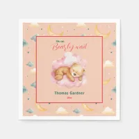 We Can Bearly Wait Boy Cute Bear Baby Shower  Napkins