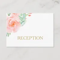 Watercolor Succulent Blush Floral Elegant Wedding Enclosure Card