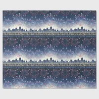 Fireworks Over City—United States 250 Celebration Wrapping Paper