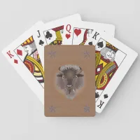 Rustic Western Plains Bison Poker Cards