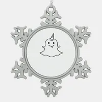 Little Boonicorn Trendy Unique Snowflake Pewter Christmas Ornament