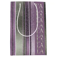 Purple Green Christmas Fa La La Pattern#27 ID1009 Medium Gift Bag