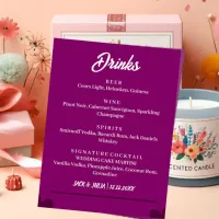 Modern Wedding Bar Menu | Drink Menu Pedestal Sign