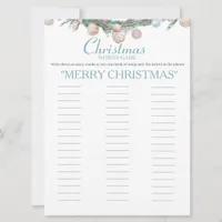 Coastal  Christmas Words game card