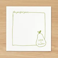 Whimsical & Chic Personalized Funny Pear Wedding  Napkins