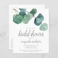 Budget Eucalyptus Bridal Shower Postcard Invite