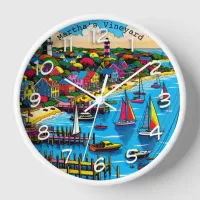 Martha's Vineyard | Colorful Abstract Art Clock