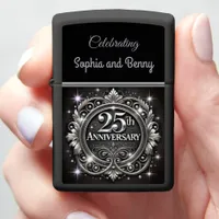 Elegant Silver 25th Anniversary Zippo Lighter