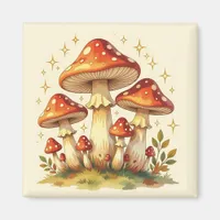 Cottage Core Vintage Mushrooms  Magnet