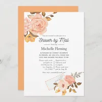 Blush Pink and Gold Floral Bridal Shower by Mail Invitation