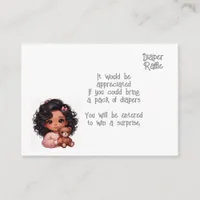 Baby diaper raffle enclosure card