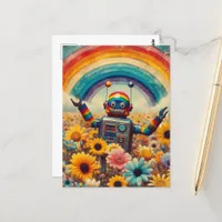 Rainbow Robot Postcard