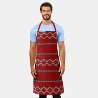 Southwest Mesas Red & Turquoise Geometric Pattern Apron