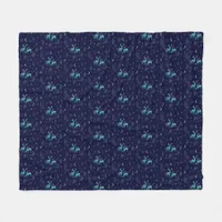 Blue Deer in the Moonlight Fleece Blanket