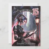 Cyberpunk Quinceanera Rose Gold/Gray ID1027 Invitation