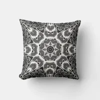 Anuli Tribal Star Black White Pattern Cushion