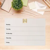 Week calendar business logo beige desk notepad paper pad