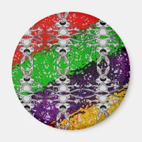 Wild Colorful Rabbit Pattern Magnet