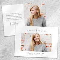 Modern Minimal Script Photo Graduation Thank You Card