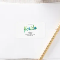 We've Moved Hand Painted Watercolor Florida Moving Label