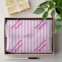 Pink Stripes Custom Text Tissue Paper