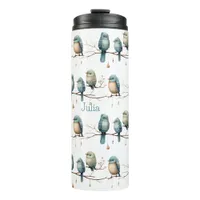 Whimsical Birds on Branches Timeless Elegance Thermal Tumbler