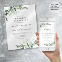 Eucalyptus Wedding Reception Invitation