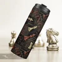 Chess Terms and Pieces Copper and Gold ID784 Thermal Tumbler