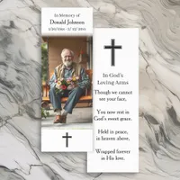 Simple Black Cross and Poem Photo Memorial Bookmarks