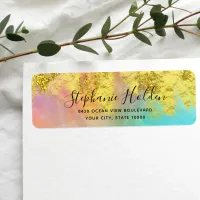 Rainbow Faux Gold Metallic Glitter Paint Custom Label