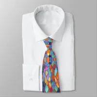 Funky Color Stained Glass Neck Tie