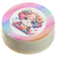 Cute Rainbow Anime Dog Personalized Birthday  Chocolate Covered Oreo