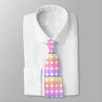 Pink Purple Yellow Circles in a Geometric Pattern Neck Tie