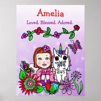 Personalized Loved, Blessed and Adored Fairy Poster