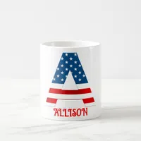 4th Of July Monogram Personalized Coffee Mug