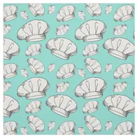 Chef and Cook Hats Pattern in Blue and White Fabric