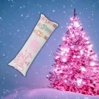 Christmas in Pink Nutcrackers on Gray |  Body Pillow